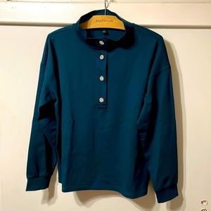 Ann Taylor top with jeweled buttons